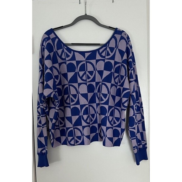 Daily Practice by Anthropologie Medium Slouchy Boat Neck Sweater $98 Purple - Picture 4 of 12